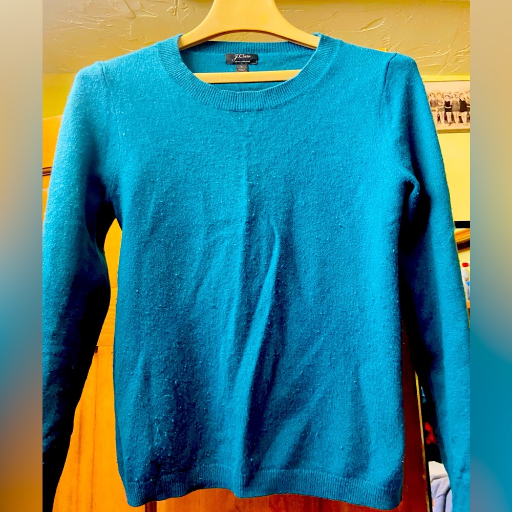 JC Crew 100 percent cashmere juniper green sweater size s